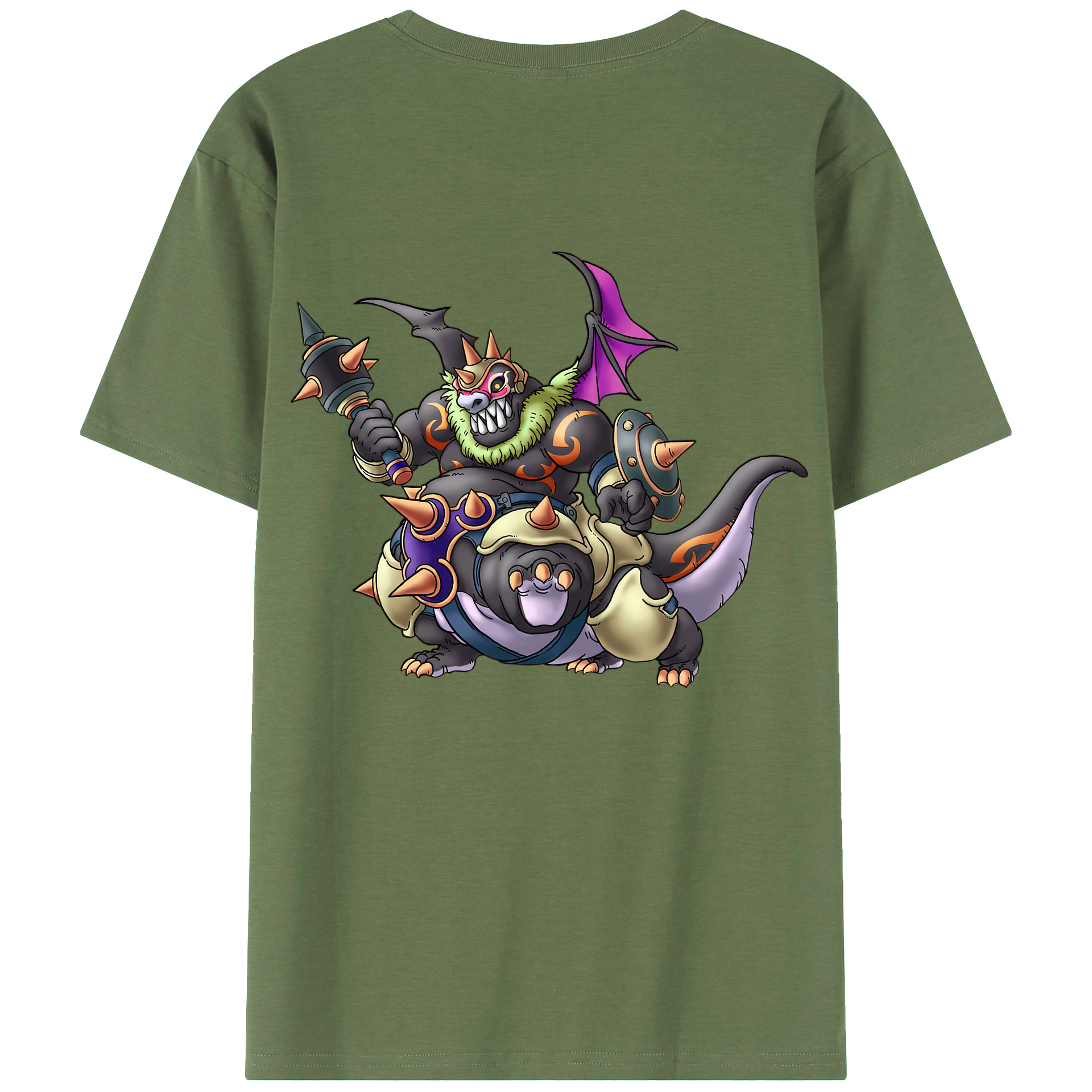 （画像用） ドラゴンクエスト Doragon Kuesuto Dragon Quest 綿100％ メンズ半袖Tシャツ（バックプリント） 通気性